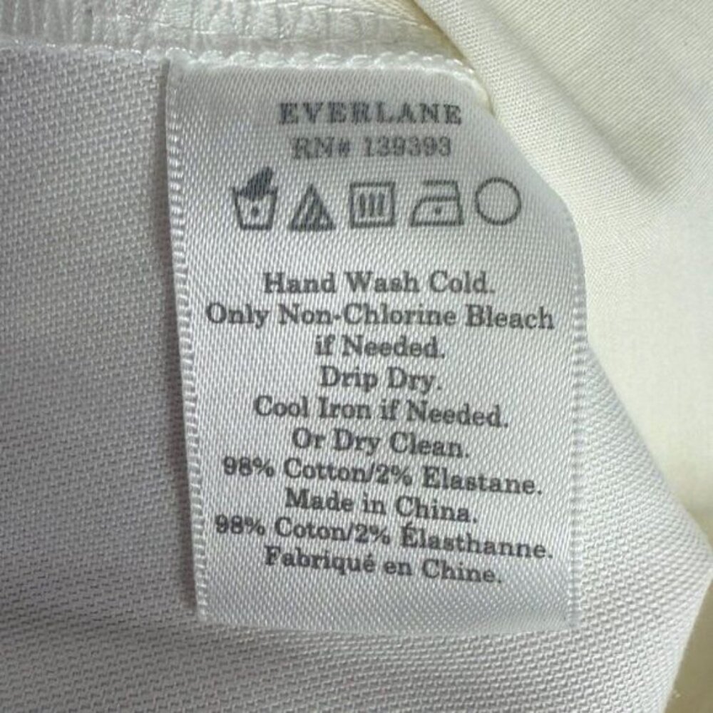 Everlane The Wide Leg High Rise Cotton Work Preppy Pant Off White 4 - Picture 7 of 7